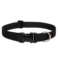 Basics Solid Dog Collar (Black, 8"-12") | Lupine