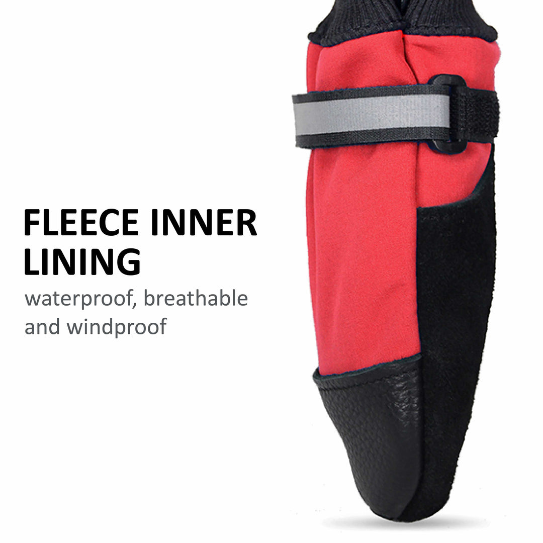 Fleece Lined Dog Boots (Red) | Muttluks