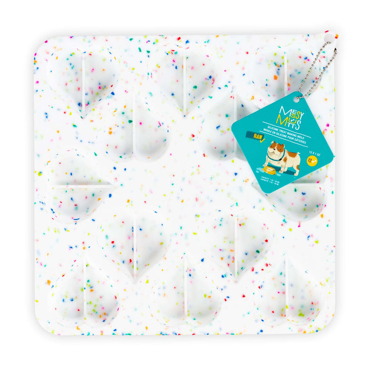 Confetti Heart Shape Silicone Bake & Freeze Treat Mold | Messy Mutts