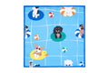 Quick Dry Paw Towel (Pool Party, 12"×12") | RC Pets