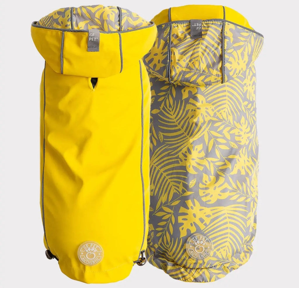Reversible Raincoat (Yellow/Grey, 2XS) | GF Pet