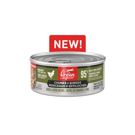 Chunks & Shreds Duck & Liver Entrée Cat Food (5.5oz) | Orijen