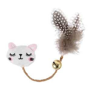 White Cat Rope & Bell Cat Toy | Brookbrand Pets