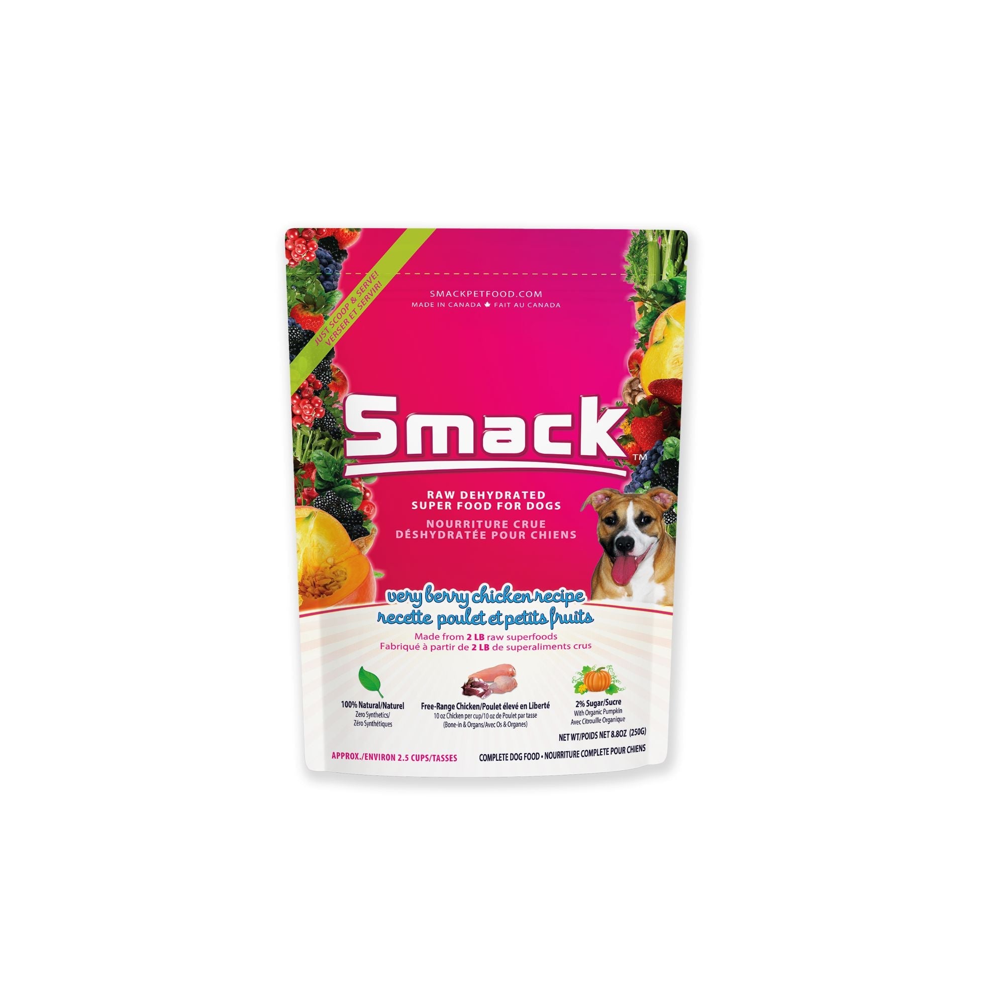 Raw Dehydrated Very Berry Chicken Dog Food | Smack