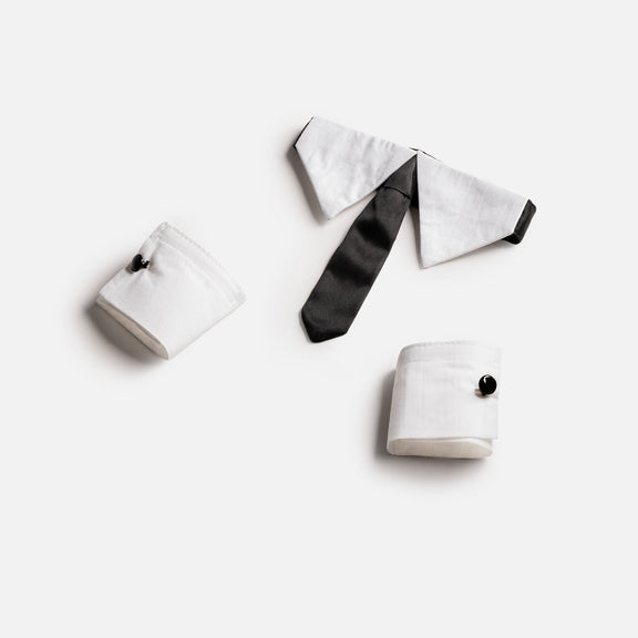 Tie & Cuffs (XS/Small) | Silver Paw
