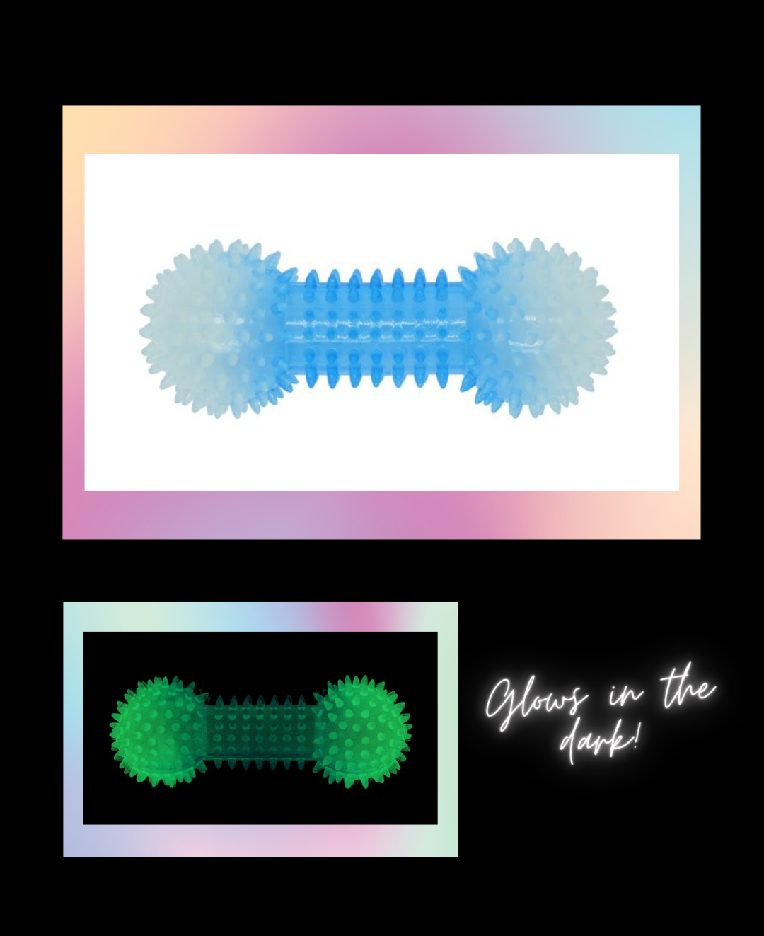 Luminous Rubber Dog Toy (Spiked Dumbbell | Bud'Z