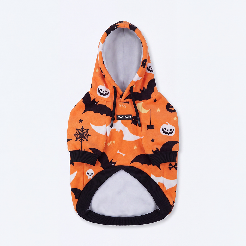 Halloween Dog Hoodie (Orange Pattern) | Spark Paws