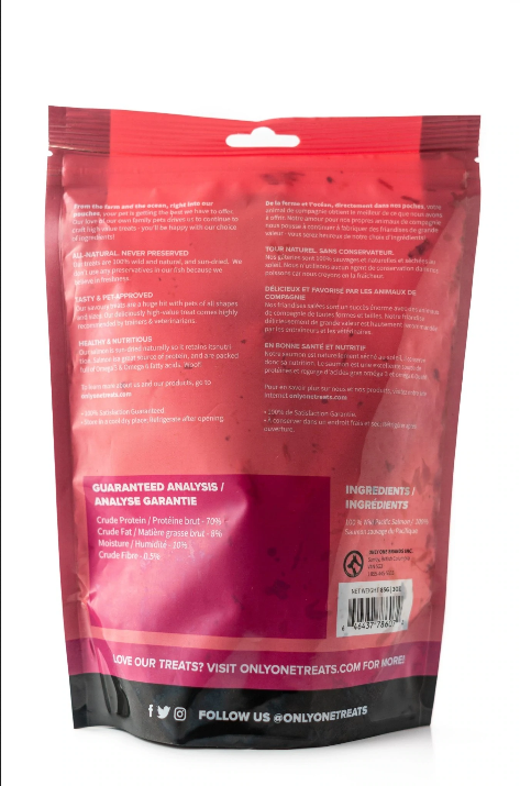 Salmon Skin Strips For Dogs & Cats (85g) | Only One Treats