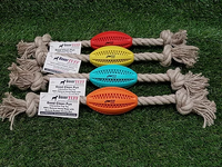Dental Football & Hemp Rope Tug Toy | Boxer Tuff