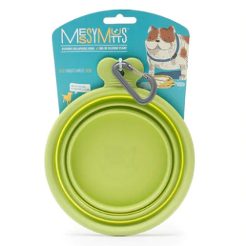 Silicone Collapsible Bowl (Large, Green) | Messy Pets