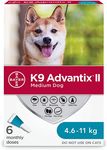 K9 Advantix II Flea Tick Treatment (Medium 10-24lbs) Bayer