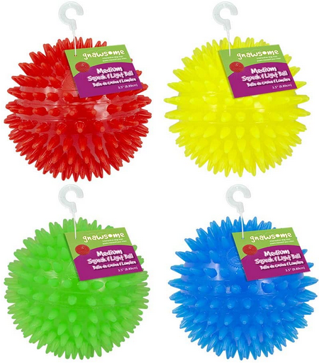 Medium Squeak & Light Ball (Assorted Colours, 3.5") | Gnawsome