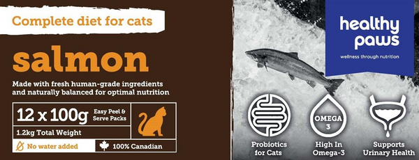 Salmon Raw Frozen Dinners For Cats (1.2kg) | Healthy Paws