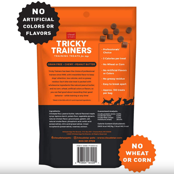 Soft & Chewy Tricky Trainers Dog Treats (Peanut Butter, 5oz) | Cloud Star