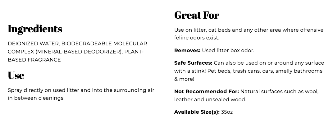 Litter Box Deodorizer | Skout's Honor