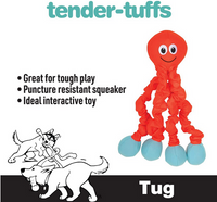 Octopus Tug Toy (Orange) | Tender Tuffs orange