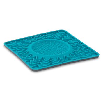 Framed Spill Resistant Silicone Lick Bowl (Teal) | Messy Pets