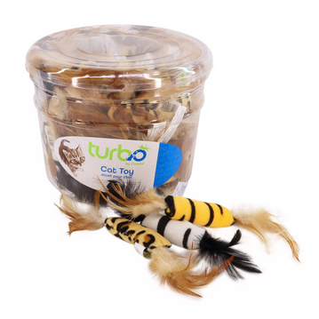 Animal Print Feather Cat Toy (Assorted Colours) | Turbo Cat