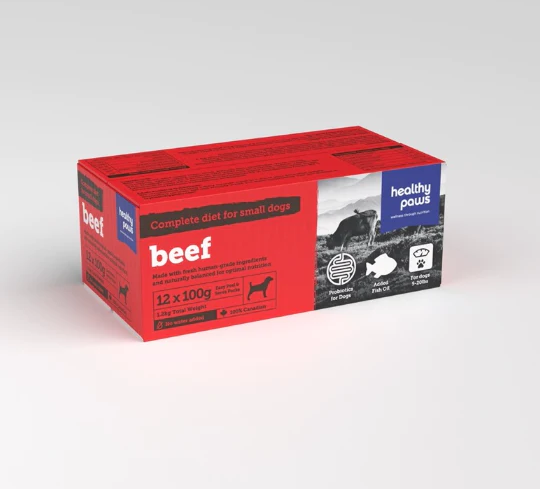 Beef Raw Frozen Dinners For Dogs (1.2kg) | Healthy Paws