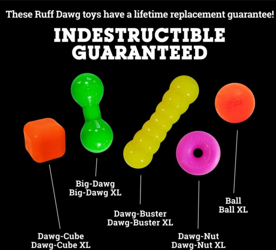 Indestructible Rubber Dawg-Cube (Assorted Colours, S/M) | Ruff Dawg