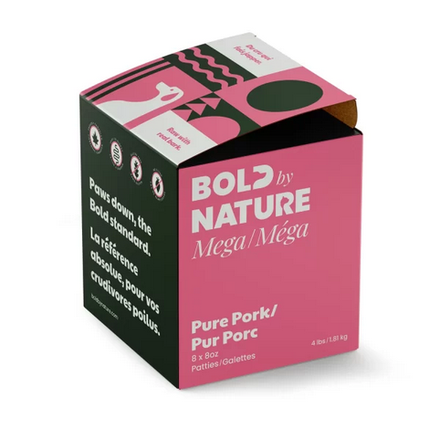 Mega Pure Pork Raw Frozen Dog Food (4lb) | Bold By Nature