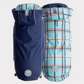 Reversible Dog Raincoat (Navy & Plaid) | GF Pet