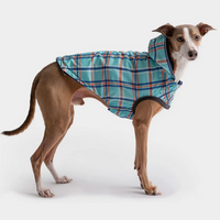 Reversible Dog Raincoat (Navy & Plaid) | GF Pet