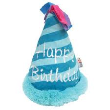 Birthday Hat Dog Toy (Blue) | FouFou Dog